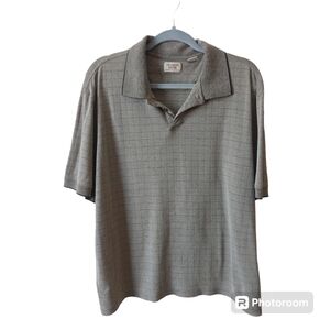 *Hudson River Heritage Classic Tan & Black Block Design Men's Polo Shirt Golf